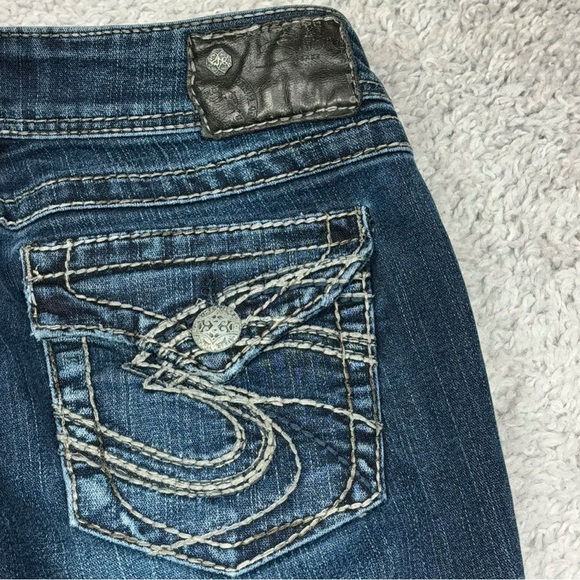 Silver Jeans Womens 28 Suki Surplus Dark Boot Cut Flap Pockets Big Stitch Party - Picture 4 of 5